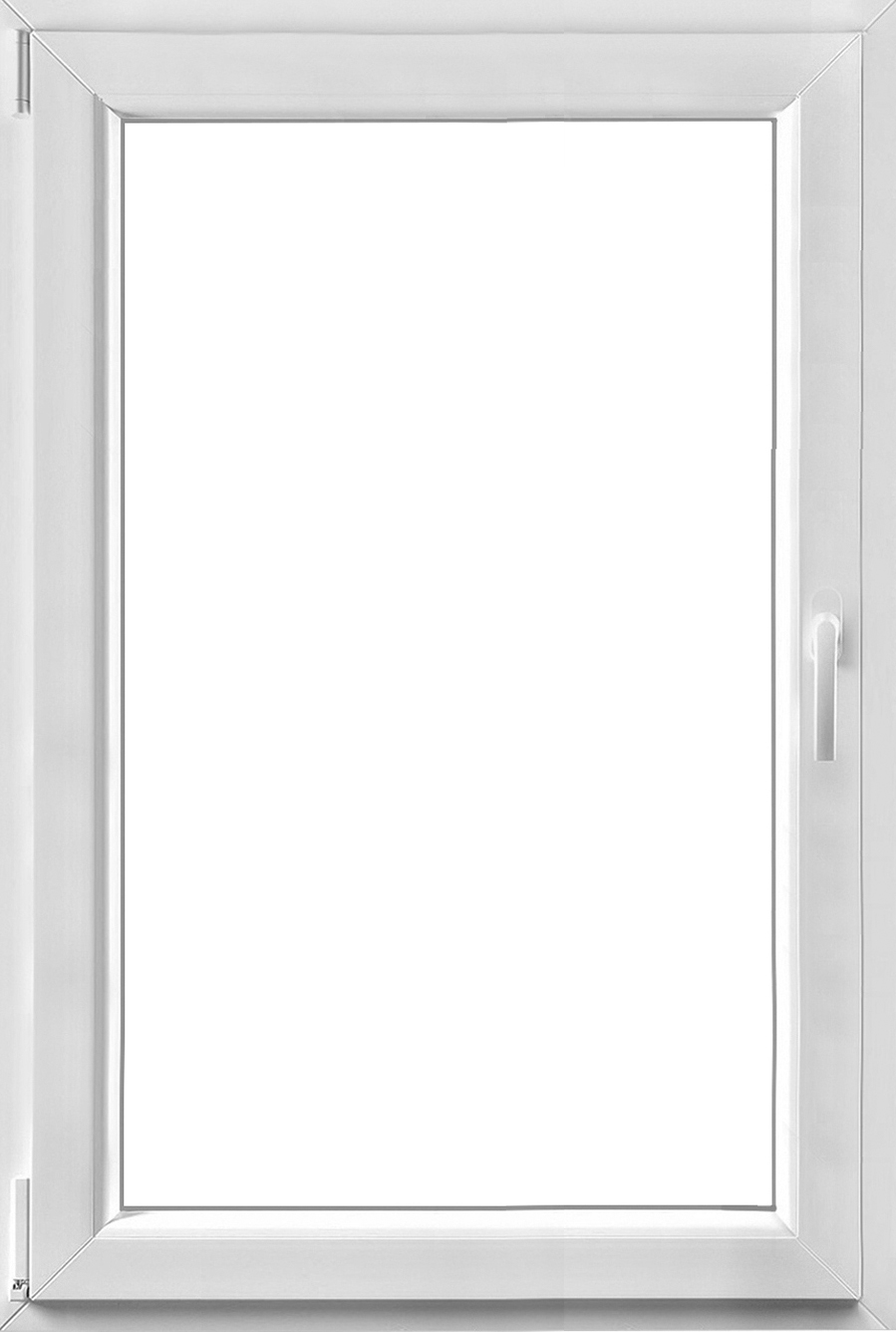 Plastvindue Dreje/Kip i hvid med klart glas (VDK01)